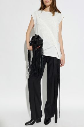 Alexander McQueen Top With An Asymmetric Cut, Womens, White