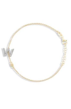 Meshmerise Diamond Initial Bezel Bracelet in Yellow-W at Nordstrom Rack
