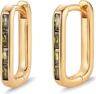 Brook & York Billie Birthstone Cubic Zirconia Hoop Earrings in Gold/aug at Nordstrom