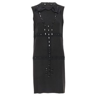 Lanvin wool jewel embellished sheath dress