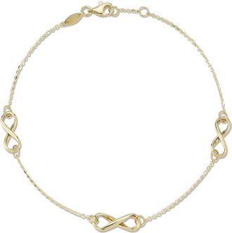 Ember Fine Jewelry Infinity Charm Anklet in Gold at Nordstrom Rack