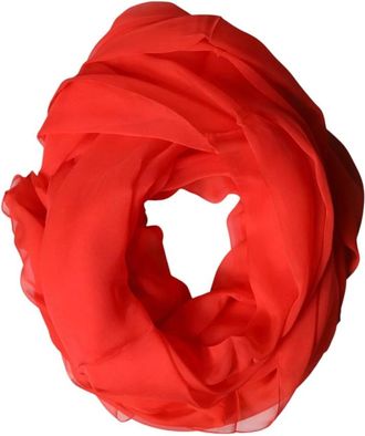 Dolce & Gabbana Silk Neck Wrap Shawl Scarf - Heren - Zijden sjaals - Rood - ONE Size - Accessoires