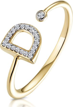 The Diamond Store Diamond Initial D Ring 0.07ct set in 9K Gold