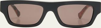 Gucci Mens Acetate Rectangle Sunglasses