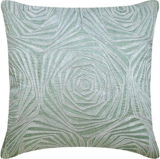 OEM Funda De Almohada Cuadrada De Seda Azul Claro Con Estampado Franc&eacute;s De Rosas Zardozi De 45x45 Cm (18x18 Pulgadas), Dise&ntilde;o Floral De Estilo Victoriano