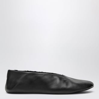 The Row Ballerine Stella nere in pelle e shearling
