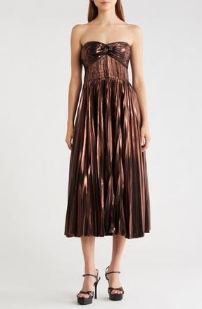 ASTR the Label Ascella Strapless A-Line Dress in Metallic Brown at Nordstrom Rack, Size X-Small