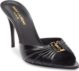 Saint Laurent Babylobne Slide Sandal in Nero at Nordstrom, Size 10Us