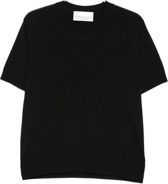 Ami Black Knitted Crew Neck Short Sleeve T-Shirt