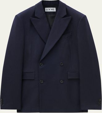 Loewe Mens Melange Double-Breasted Jacket