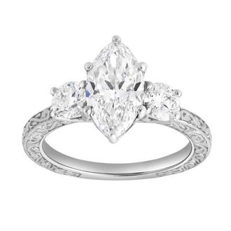 LuvMyJewelry Aislyra 14K Gold 2.70 Ct Marquise Lab Grown Diamond Engagement Ring in 14K White Gold at Nordstrom