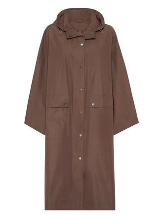 Brunello Cucinelli oversized parka - women - Polyester/pure cotton - 46 - Brown
