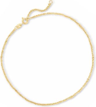 Canaria Canaria 1.5mm 10kt Yellow Gold Singapore Chain Anklet