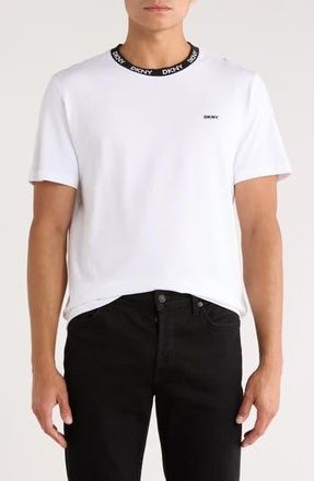 DKNY Inwood Ringer T-Shirt in White at Nordstrom Rack, Size X-Large R