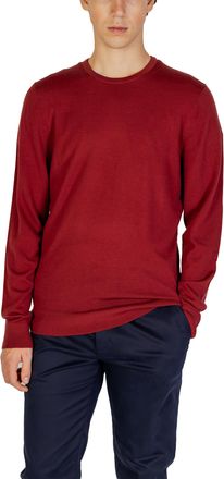 Calvin Klein Jeans Mens Crew Neck Sweater Solid Burgundy - Dark Red Cotton - Size X-Large