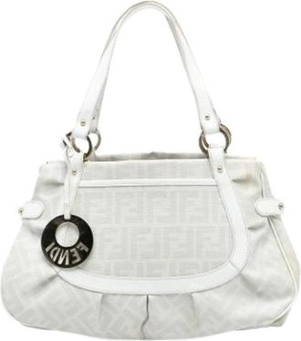 Fendi Pre-owned Handbags, female, White, Size: ONE SIZE Pre-owned Fabric Tote