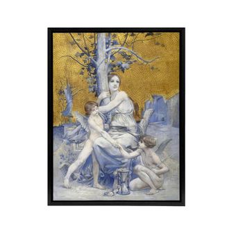 Artery8 Luc Olivier Merson Eternity The Allegory of Time Framed Canvas Art in Gold | Size: W24 x H32