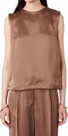 Officine Générale Grace Italian Fluid Viscose Top In Ginger Bread
