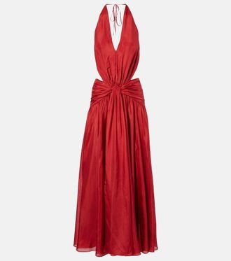 Zimmermann Indra cutout draped silk maxi dress