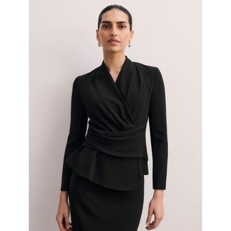 The Fold Belleville Clever Crepe Top in Black at Nordstrom, Size 8