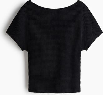 H&M Batwing-sleeved jersey top - Schwarz