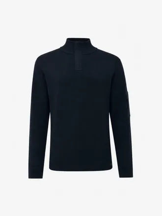 Genti Turtle Zip Longsleeve | Donkerblauw