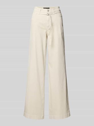 Marc Cain Wide Leg Hose mit G&uuml;rtel in Sand, Gr&ouml;&szlig;e 34