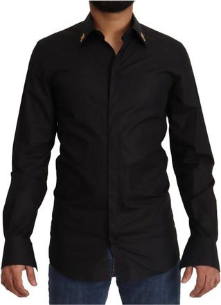 Dolce & Gabbana Casual Shirts - Heren - Casual Overhemden - Zwart - 4XL - Katoen - Overhemden