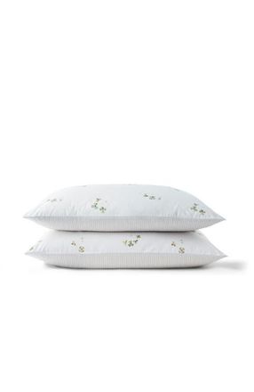 Christy Clover Romantic Floral Striped Reversible Pillowcase Pairs in Green at Nordstrom, Size Standard