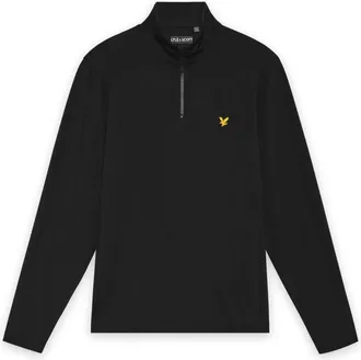 Lyle & Scott Golf Core Quarter Zip Midlayer - Heren - Longsleeves - Zwart - L - Polyester - Tops
