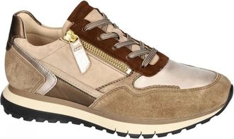 Gabor Schoenen, Dames, Beige, 40 EU, Leer, Satin Metallic Chunky Sneaker