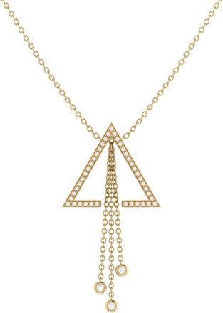 LuvMyJewelry Skyline Triangle Silver Diamond Lariat Necklace