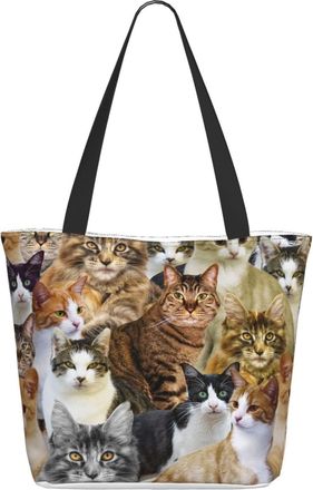 AOOEDM Cats And Cute Eyes Ladies Shopping Bag 13x11x7in.The Perfect ValentineS Day Gift.It Is The Best ValentineS Day Gift For Mom, Daughter, Wife,Etc