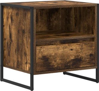 vidaXL Mesa De Noche Roble Humo 50 X 39,5 X 50 Cm Madera Contrachapada Vidaxl