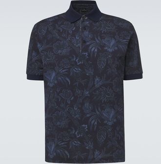 Etro Polo in cotone piqu&eacute; con stampa floreale