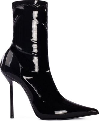 Le Silla Bella 120mm ankle boots - women - Vinyl/Goat Skin/Leather - 35 - Black