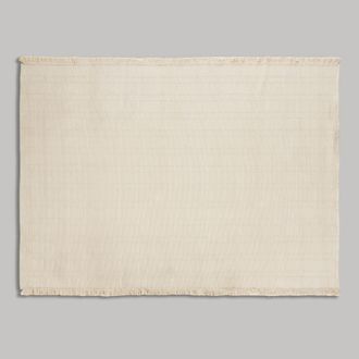 Maisons du monde Alfombra de algod&oacute;n con flecos crudo 160x230 cm