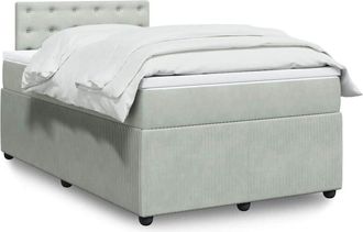 vidaXL Vidaxl - Cama Box Spring Con Colch&oacute;n Terciopelo Gris Claro 120x190 Cm