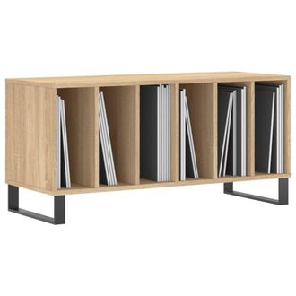 Berkfield Home Record Cabinet Sonoma Oak 100x38x48 cm Engineered Wood in Light Tan | Size: 100 x 38 x 48 cm