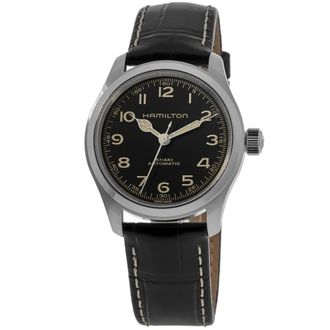 Hamilton Khaki Field Murph 38mm Automatic Black Dial Leather Strap Mens Watch H70405730