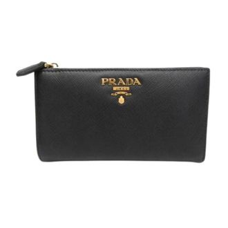 Prada Pre-owned Triangle 1Ml009 Bi-fold portemonnee - Dames - Pre-owned - Zwart - Maat: ONE Size Leer