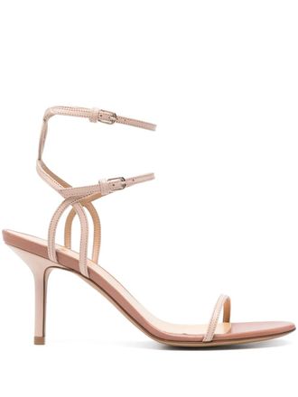Francesco Russo 80mm leather sandals - women - Calf Leather/Calf Leather/Calf Leather - 5 - Neutrals