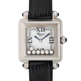 Chopard Pre-owned Happy Sport Horloge - Dames - Vintage Horloges - Wit - ONE Size - Leer - Vintage