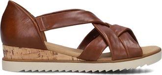 Gabor Schoenen, Dames, Bruin, 43 EU, Leer, Cognac Sandalen met Hak
