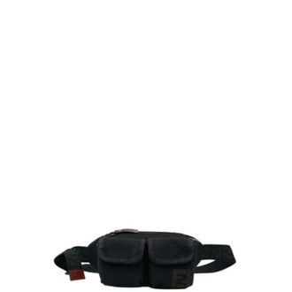 Fendi Pre-owned Belt Bags, female, Black, Size: ONE SIZE Pre-owned Canvas Sling Bag