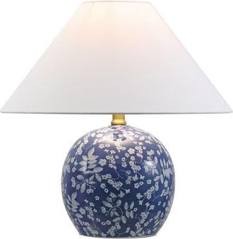 Jonathan Y Designs Felice Cottage Floral Ceramic Globe LED Table Lamp in Blue/white at Nordstrom