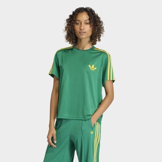 adidas T-Shirt ADIDAS ORIGINALS FIREBIRD, Damen, Gr. XXL, bold gr&uuml;n, eqt gelb, sanftes wei&szlig;, Obermaterial: 100% Polyester, Rundhals, Shirts T-Shirt
