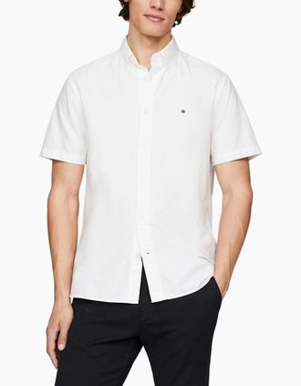 Tommy Hilfiger Mens TOMMY HILFIGER Mens Shirt Oxford Lightweight Summer Top - White - Size: 42/Regular