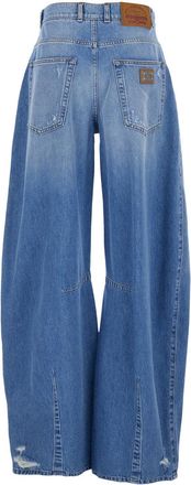 Dolce & Gabbana Womens Jeans Balloon Effect Blue Denim Cotton