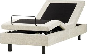 Beliani Modern eu Single 3ft Electric Bed Adjustable without Headboard Remote Control Fabric Upholstery Beige Duke ii